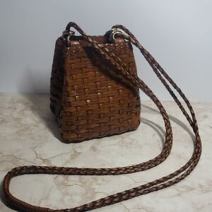 L. J. S Brown Woven Women's Crossbody Shoulder Bag